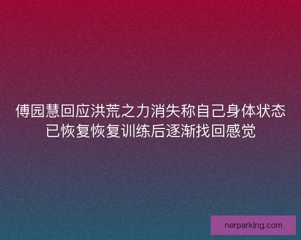 傅园慧回应洪荒之力消失称自己身体状态已恢复恢复训练后逐渐找回感觉